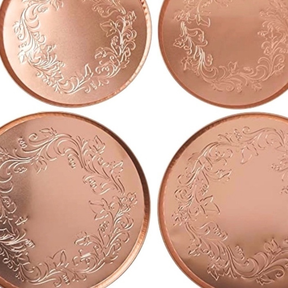 Copper Stove Burner Covers Embossed Ivy By Range Kleen Set of 4 - Picture 6 of 13